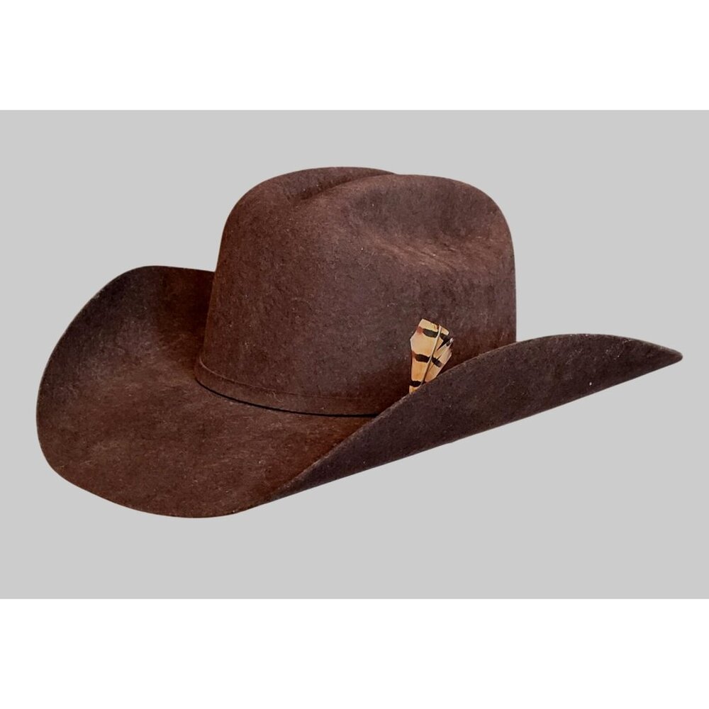 Serratelli Cowboy Hat Brown 3X USA Long Oval Content Unknown